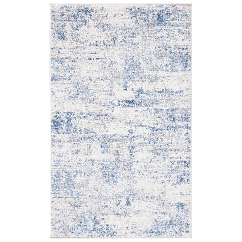 Safavieh Amelia Collection 4' x 6' Rectangle Area Rug, Machine Made, Ivory/Blue (ALA700A-4) image 1