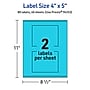 Avery Rectangle Multipurpose Labels, 4" x 5", Bright Blue, 80/Pack (94253)~#|#~000C4B7E-9534-43B3-BB571F48B9E3AAF6_sc7