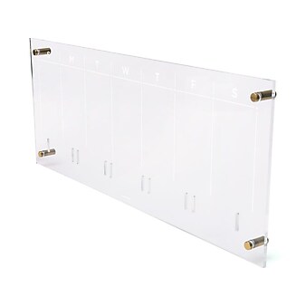 Russell+Hazel 10" x 24" Dry-Erase Weekly Wall Calendar Bundle, Clear/White (54446)
