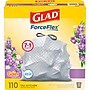 Glad ForceFlex Tall 13 Gallon Drawstring Kitchen Trash Bag, Gain Lavender with Febreze Freshness, White, 110 Total Bags (79157)~#|#~00133C14-E992-4FC1-B2B9D9C0EA0A34FF_sc7