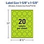 Avery Decorative Edge Multipurpose Labels, 1-5/8" x 1-5/8", Bright Green, 200/Pack (94110)~#|#~001553EB-7904-48A4-BC7A3FEE0367444E_sc7