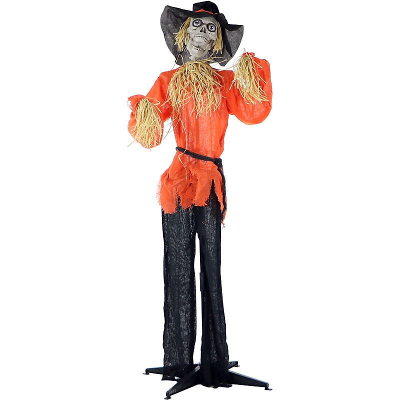 Haunted Hill Farm Life-Size Animatronic Skeleton Scarecrow (HHSCR-1FLSA) image 1
