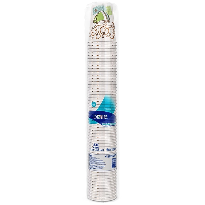 Dixie PerfecTouch Insulated Paper Hot Cups, 12 oz., Coffee Haze