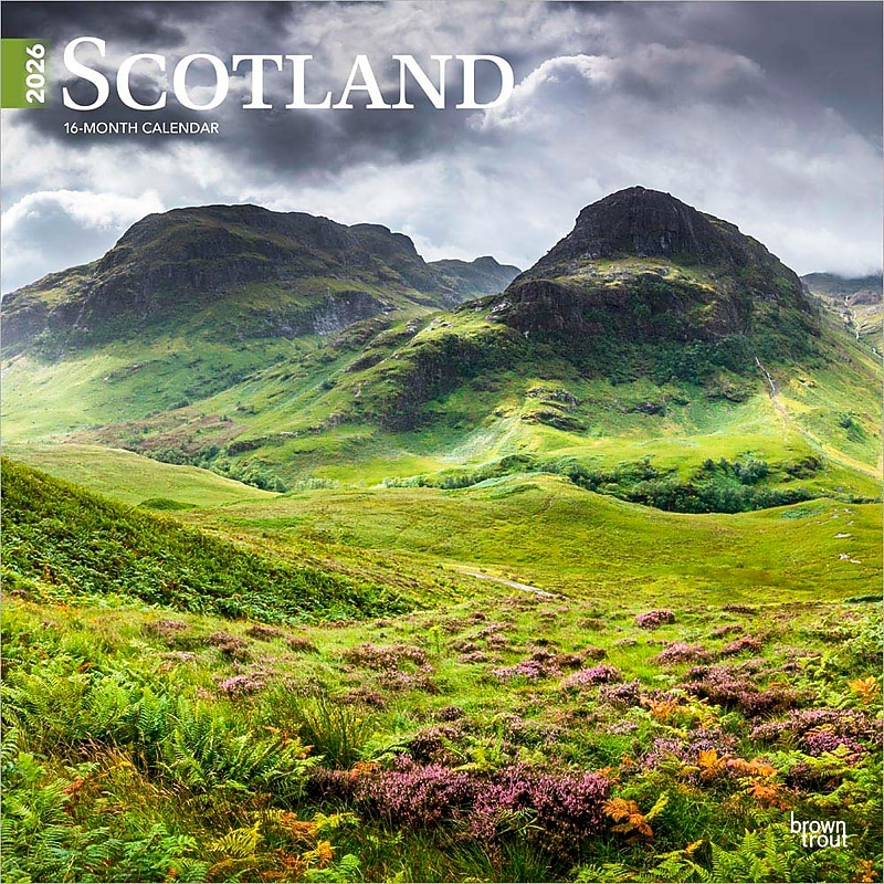 2026 BrownTrout Scotland 12" x 12" Monthly Wall Calendar (9798330705474) image 1