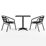 Flash Furniture Lila Indoor-Outdoor Table Set with 2 Slat Back Chairs, 27.5'' Square, Black (THAL28SQ017BK2)~#|#~0039446C-A6DB-453E-92C3D2D3240FA526_sc7