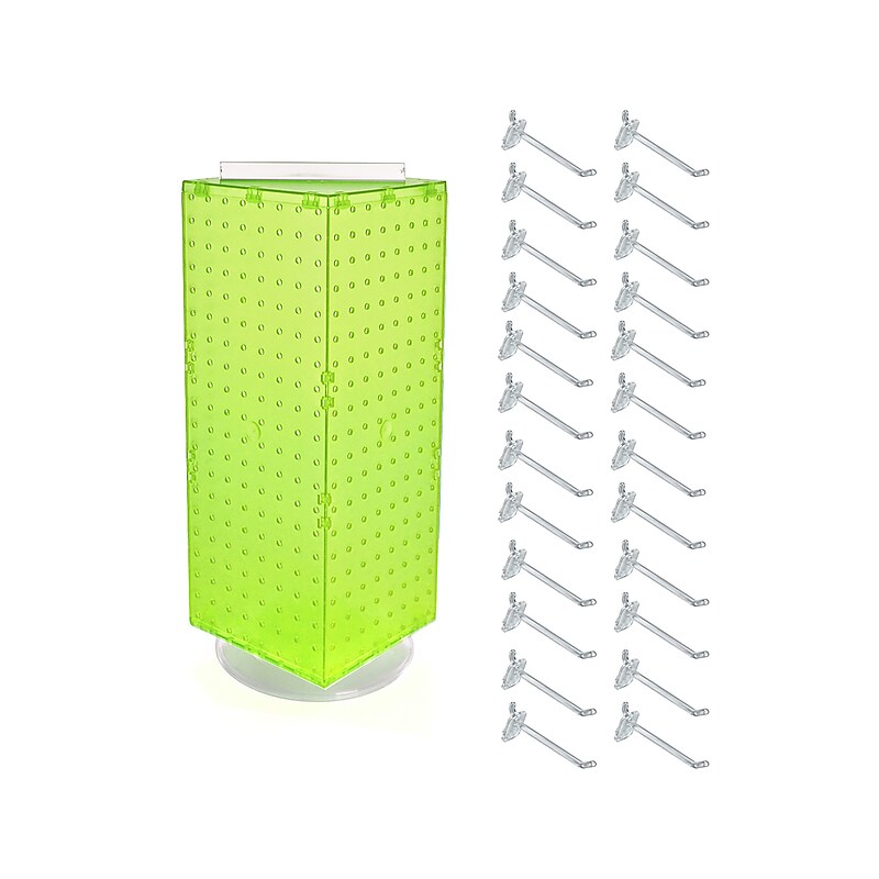 Azar 21" x 8" Pegboard 4-Sided Revolving Counter Display, Green, Each (703385-GRE-4C24) image 1