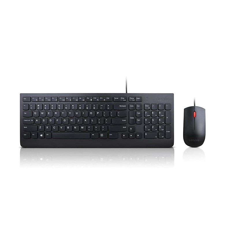 Lenovo Essential Wired Combo Ergonomic Keyboard and Mouse, Black (4X30L79883) image 1