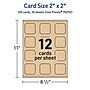 Avery Integrated Cards, 2" x 2", Matte Kraft Brown, 120/Pack (95292)~#|#~00450C47-DBAA-45AF-96C0BF1E1AD5EF28_sc7