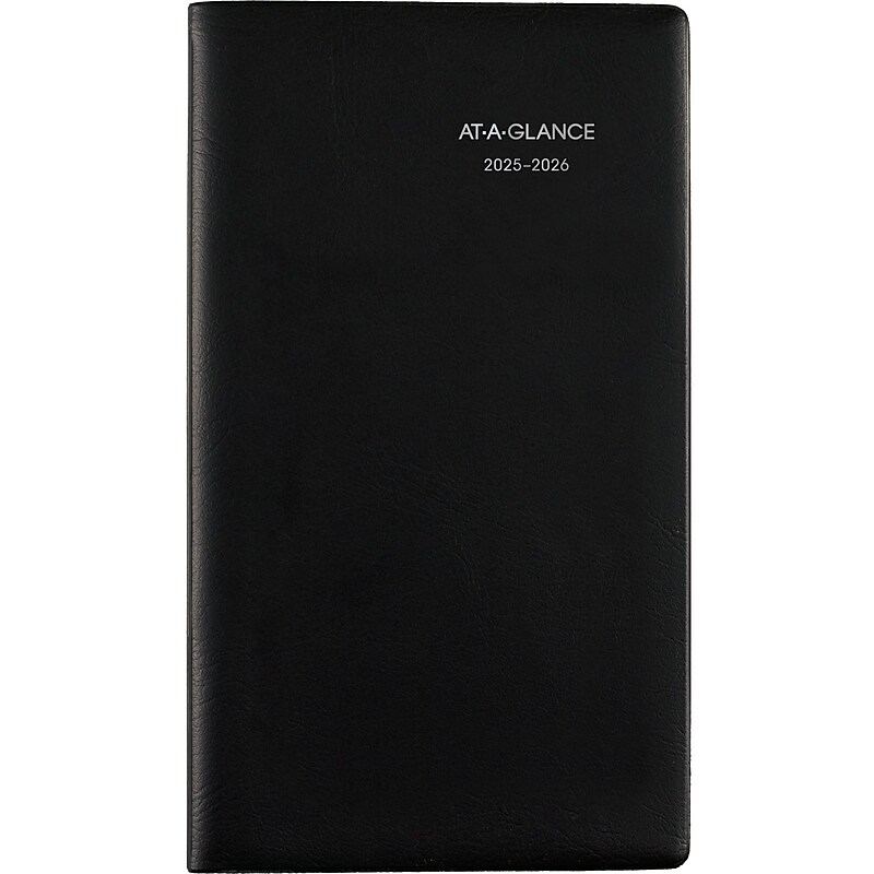 2025-2026 AT-A-GLANCE DayMinder 3.5" x 6" Academic Weekly Planner, Black (AY48-00-26) image 1