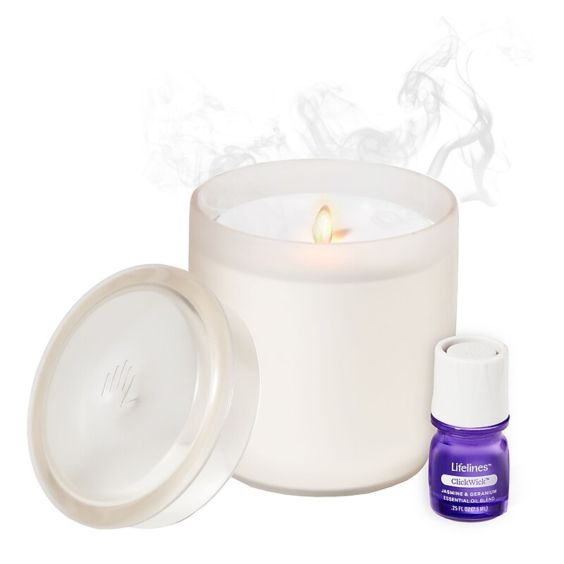 Lifelines Jasmine & Geranium Nebulizing Aromatherapy Essential Oil Flameless Candle Diffuser (11-1603) image 1