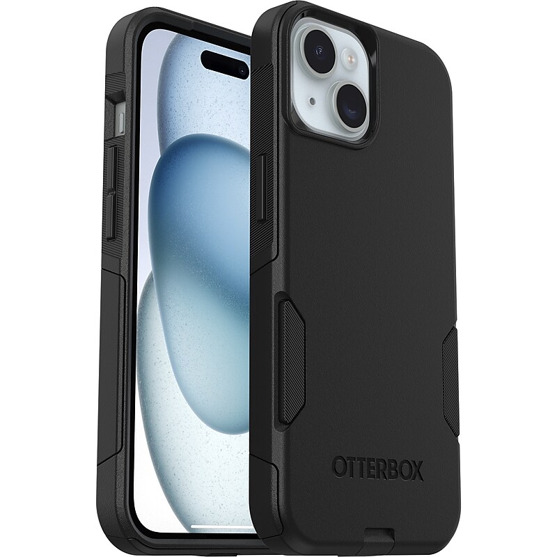 OtterBox Commuter Rugged Case for iPhone 13/14/15, Shock Absorbing, Black (77-92605) image 1