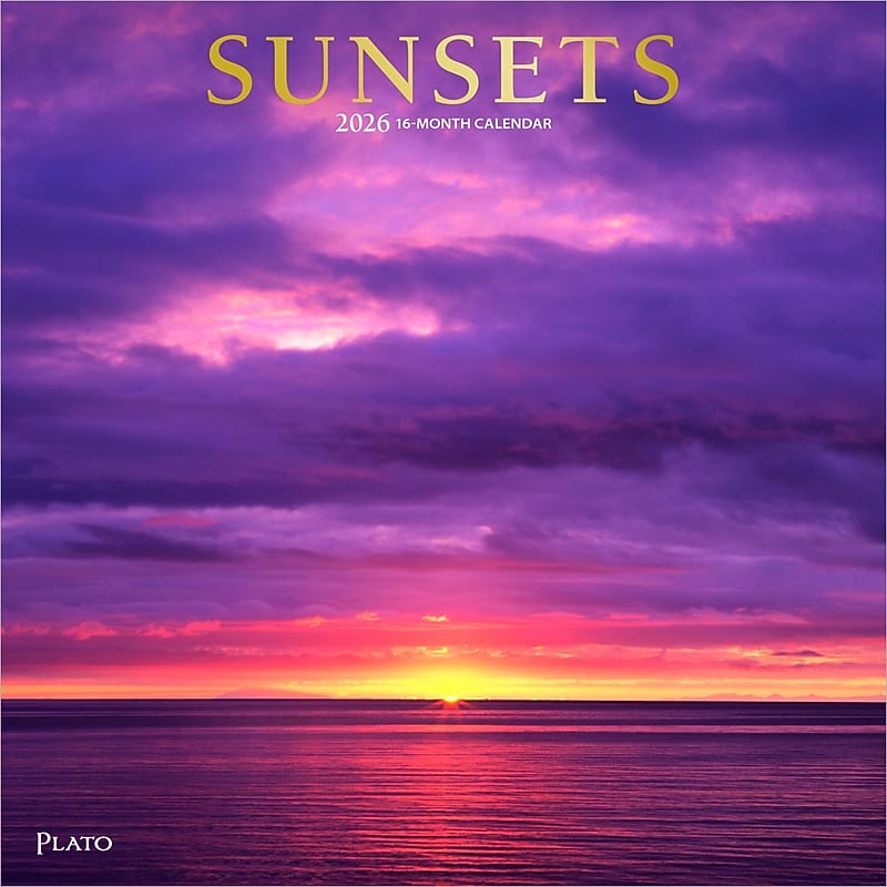 2026 Plato Sunsets 12" x 12" Monthly Wall Calendar (9798330706730) image 1