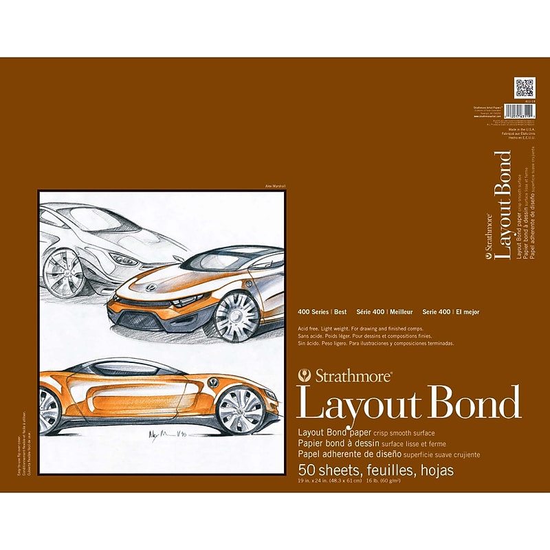 Strathmore 400 Series 19" x 24" Layout Paper Pad, 50 Sheets/Pad (STTP411191) image 1