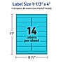 Avery Printable Rectangle Multipurpose Labels, 1-1/3" x 4", Bright Blue, 1120/Box (94206)~#|#~005E1F4D-BA26-4120-82025A1FB976CAD2_sc7