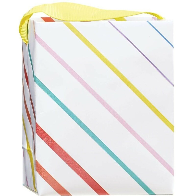 JAM Paper Colorful Stripes Gift Bags Bags, 6/Pack (52622409935) image 1