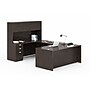 Boss Office Products 66" U-Shaped Desk with File Pedestal and Hutch, Mocha (GROUPA15-MOC)~#|#~006095F0-5C5D-4B43-B74303B485FEAB92_sc7