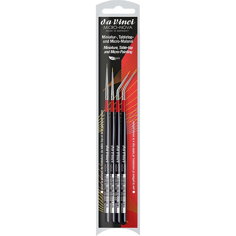 da Vinci MICRO-NOVA Acrylic & Oil Synthetic Bristle, Round Miniature Brushes, 4/Pack (DVXVA42750) image 1