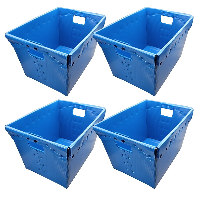 Flipside 44 Qt. Storage Tote, Blue, 4/Pack (40162) image 1