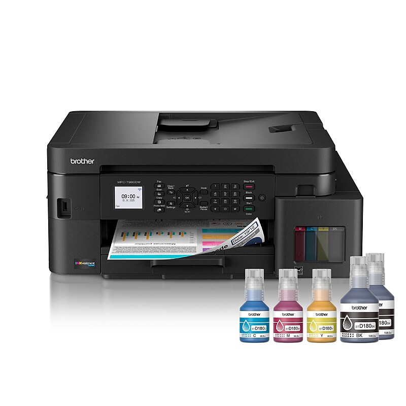 Brother INKvestment Tank Wireless Color All-In-One Supertank Inkjet Printer, Best for Home Office (MFCT980DW) image 1
