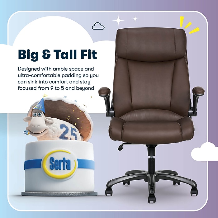 Serta Torrington Ergonomic Polyurethane Big & Tall Chair, 400 lb