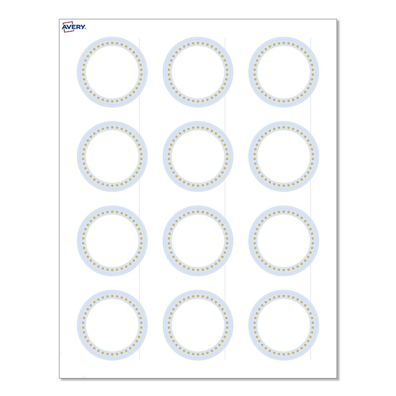 Avery Laser/Inkjet Circle Multipurpose Labels, 2" Dia., White, 120/Pack (S00D2G) image 1
