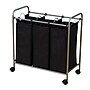 Household Essentials Rolling Triple Laundry Sorter with Removable Polyester Bags, Black (HH7044)~#|#~008A7E1B-2AA1-4259-92B1802DEEAEA5BB_sc7