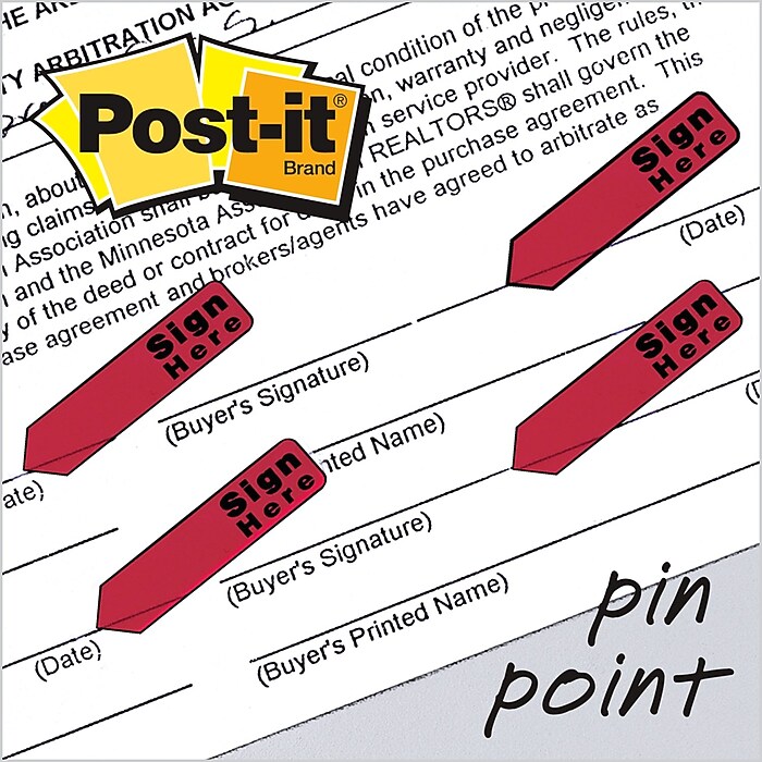 Post-it 'Sign Here' Message Flags, .47