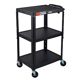 Luxor 2-Shelf Metal Mobile A/V Cart with Lockable Wheels, Royal