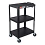 Luxor LEADER 3-Shelf Adjustable Media Utility Cart, Black (UCMT1)~#|#~008D85CF-39F0-4ADC-B0EF2BE42441DB07_sc7