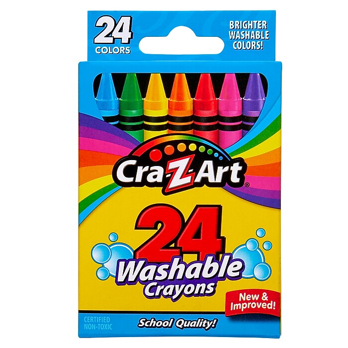 Cra-Z-Art Washable Crayon, Assorted Colors, 24/Pack (10222-48