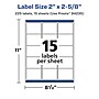 Avery Laser/Inkjet Multipurpose Rectangle Labels, 2" x 2.625", White, 225 Labels/Pack (94235)~#|#~009A62AF-AA9C-40A1-908B45BB36A49AB0_sc7