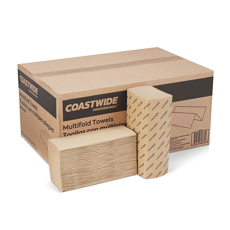Coastwide Professional™ Multifold Paper Towels, 1-ply, 250 Sheets/Pack, 16 Packs/Carton (CW21819) image 1