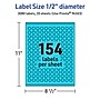 Avery Laser/Inkjet Multipurpose Circle Labels, 0.5" Dia., Bright Blue, 3080/Pack (94503)~#|#~00B33E52-C083-42A1-93067E99AE2955CB_sc7