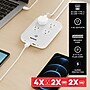 RAYOVAC 4-Outlet 4-USB Port Surge Protector Power Strip with Braided Cord & Flat Plug, 5-ft., 540 Joules, White (SS-P319)~#|#~00B57B56-8324-4729-89FCBBFA7DAC1343_sc7