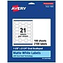Avery Laser/Inkjet Multipurpose Labels, 2.25"  x 1.125", Matte White, 2100/Box (94061)~#|#~00B5EBB4-AD4E-43D4-983102009954A9D0_sc7