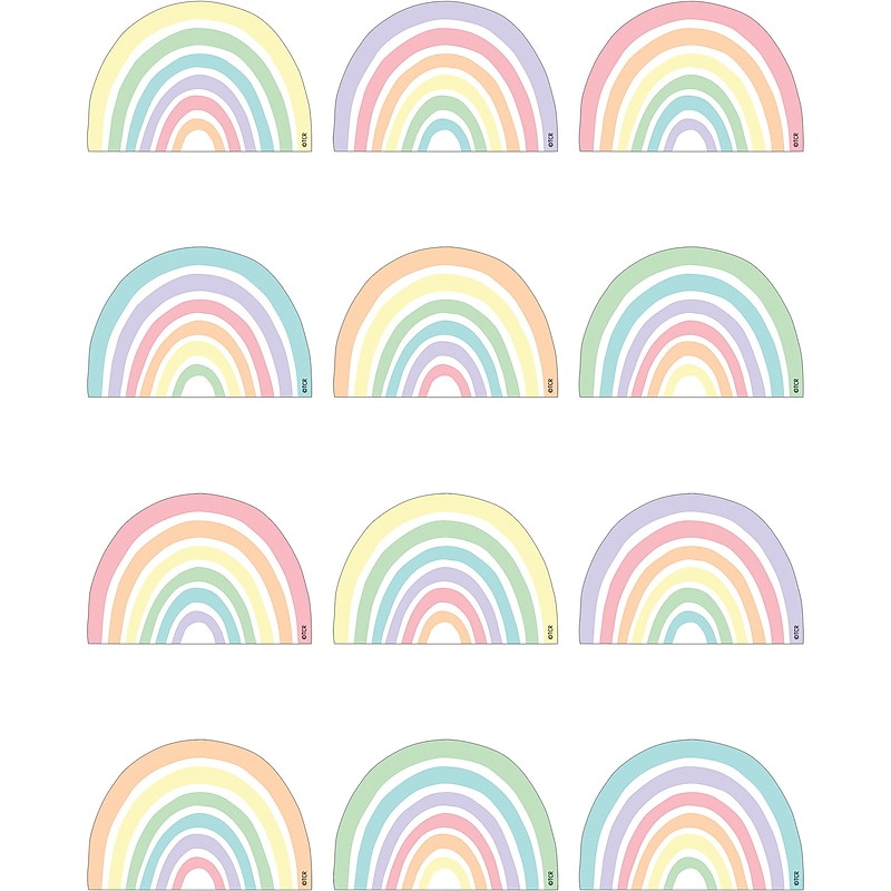 Teacher Created Resources Pastel Pop Rainbows Mini Accents, 36/Pack, 6 Packs/Bundle (TCR8442-6) image 1