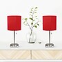 Creekwood Home Oslo Duo 19.5" LED Table Lamp with USB Port, Brushed Steel/Red Shade, 2/Set (CWT-2012-RE-2PK)~#|#~00BDB47B-0CAD-4291-81BCF89DB9F2F5DA_sc7