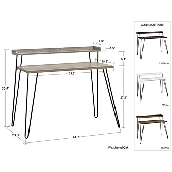 Ameriwood Haven Retro 45"W Desk, Distressed Gray Oak (9881096COM)