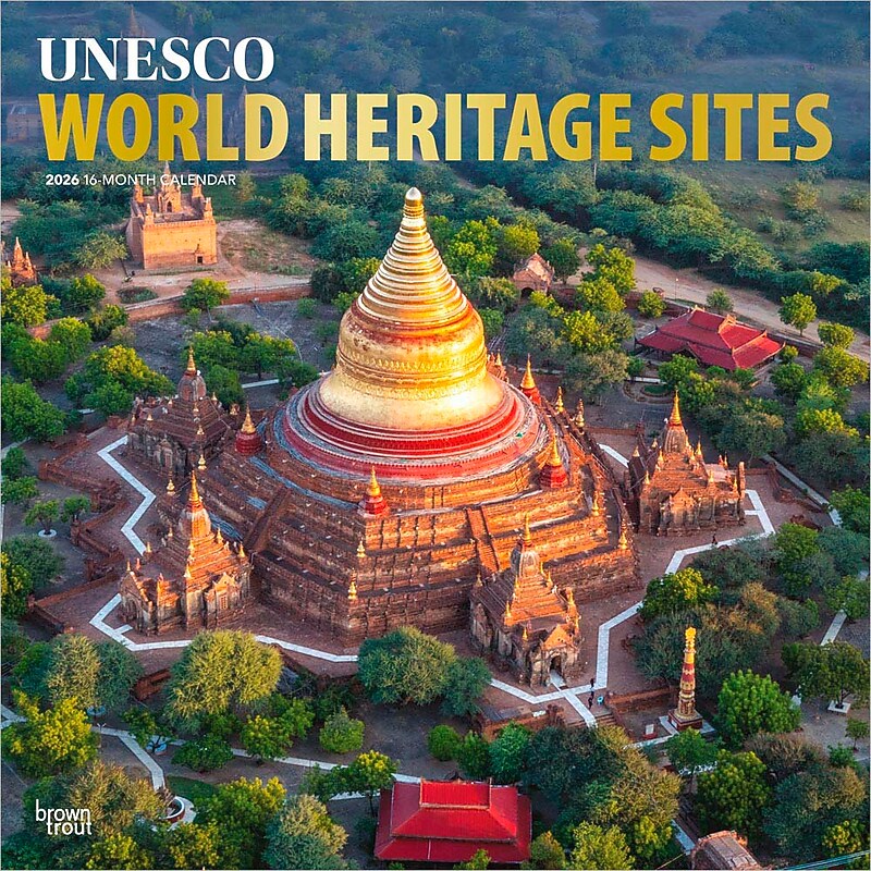2026 BrownTrout UNESCO World Heritage Sites 12" x 12"  Monthly, Paper Cover, UNESCO World Heritage Sites (9798330707768) image 1