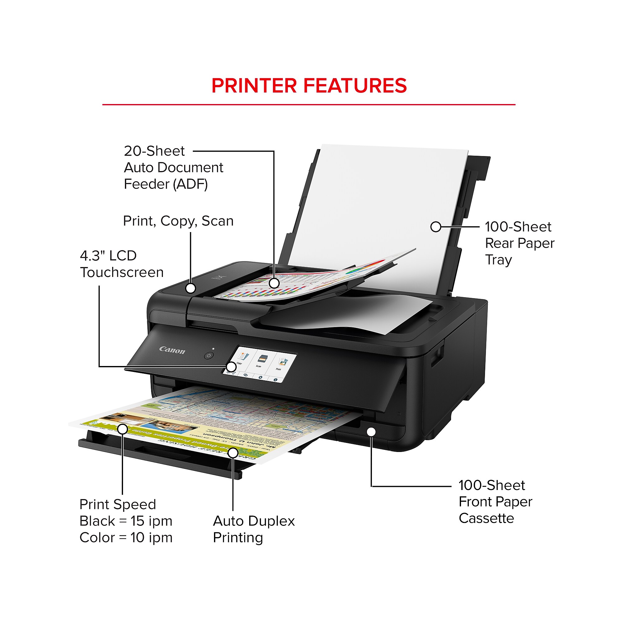 Canon PIXMA TS9520a Inkjet Printer, All-in-One, Print, Scan, Copy (2988C032) Sansujyuku sansujyuku.com