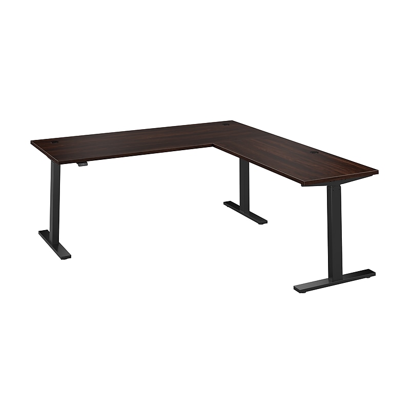 Bush Business Furniture Move 60 Series 72"W L Shaped Adjustable Standing Desk, Black Walnut (M6SL7278BWBK) image 1