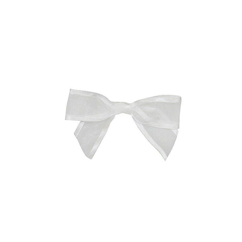JAM Paper Satin Sheer Bows, White Sheer, 100/Pack (52640349155) image 1