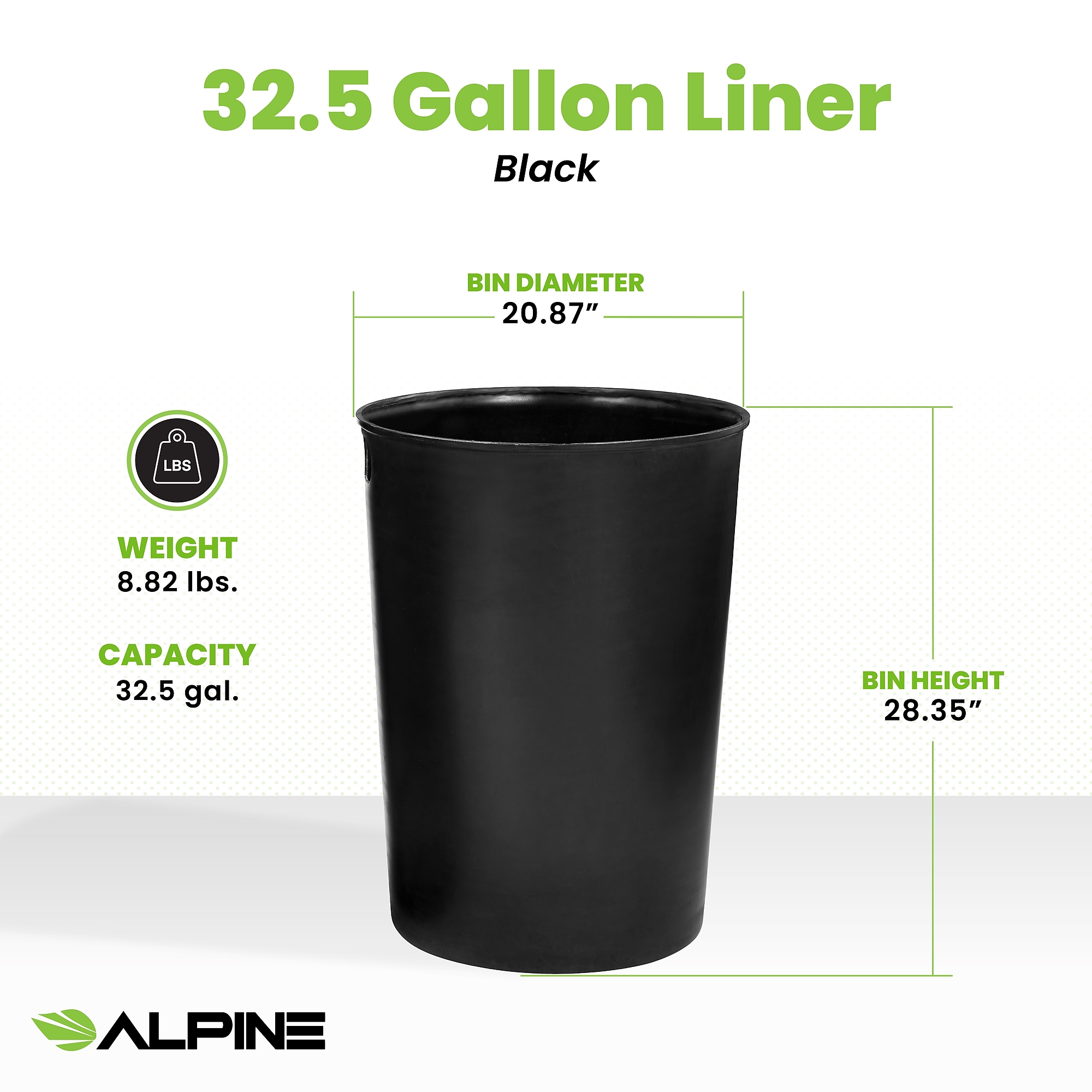 Alpine Industries Plastic Insert Liner Trash Can, 32.5 Gallon (ALP4460-LINER) Sansujyuku sansujyuku.com