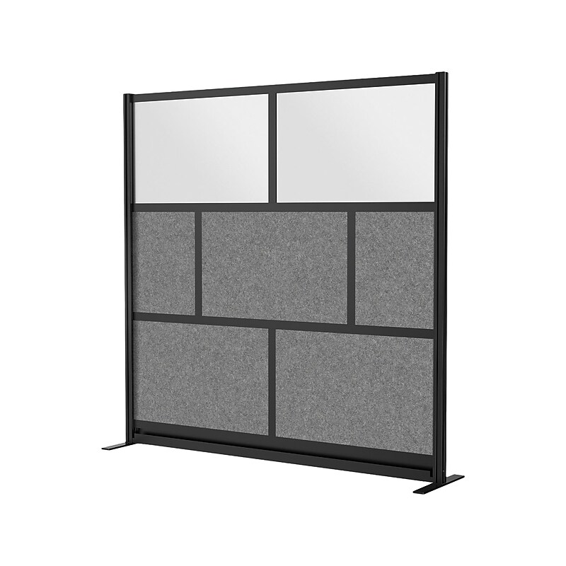 Luxor Expanse Series 7-Panel System Starter Wall, 70"H x 70"W, Freestanding, Black/Gray PET/Acrylic (MW-7070-FCGB) image 1