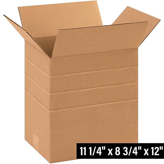 11.25" x 8.75" x 12" Multi-Depth Shipping Boxes, 25/Pack (MD11812)~#|#~00D7242E-A2A6-4A4D-8BBB25E88E82661B_sc7