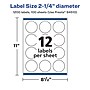 Avery Laser/Inkjet Round Multipurpose Labels, 2.25"  Dia, Matte White, 1200/Box (94510)~#|#~00DBF314-5E38-48AD-AD5AEF6AC1092ADE_sc7
