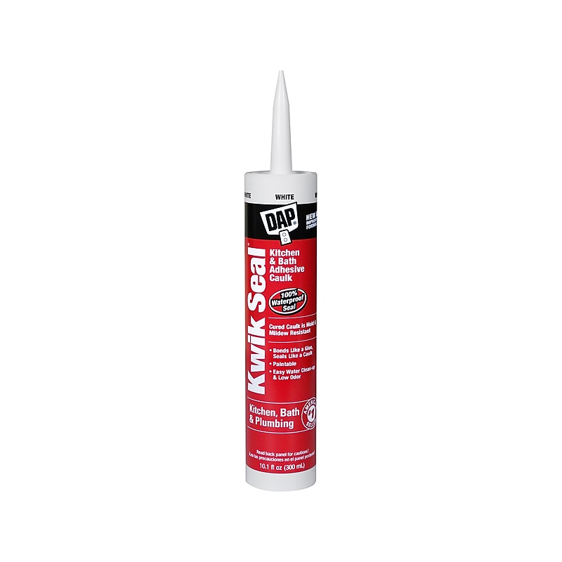 Dap KWIK SEAL Adhesive Caulk, 10.1 Fl. Oz., White, 12/Carton (7079818032) image 1