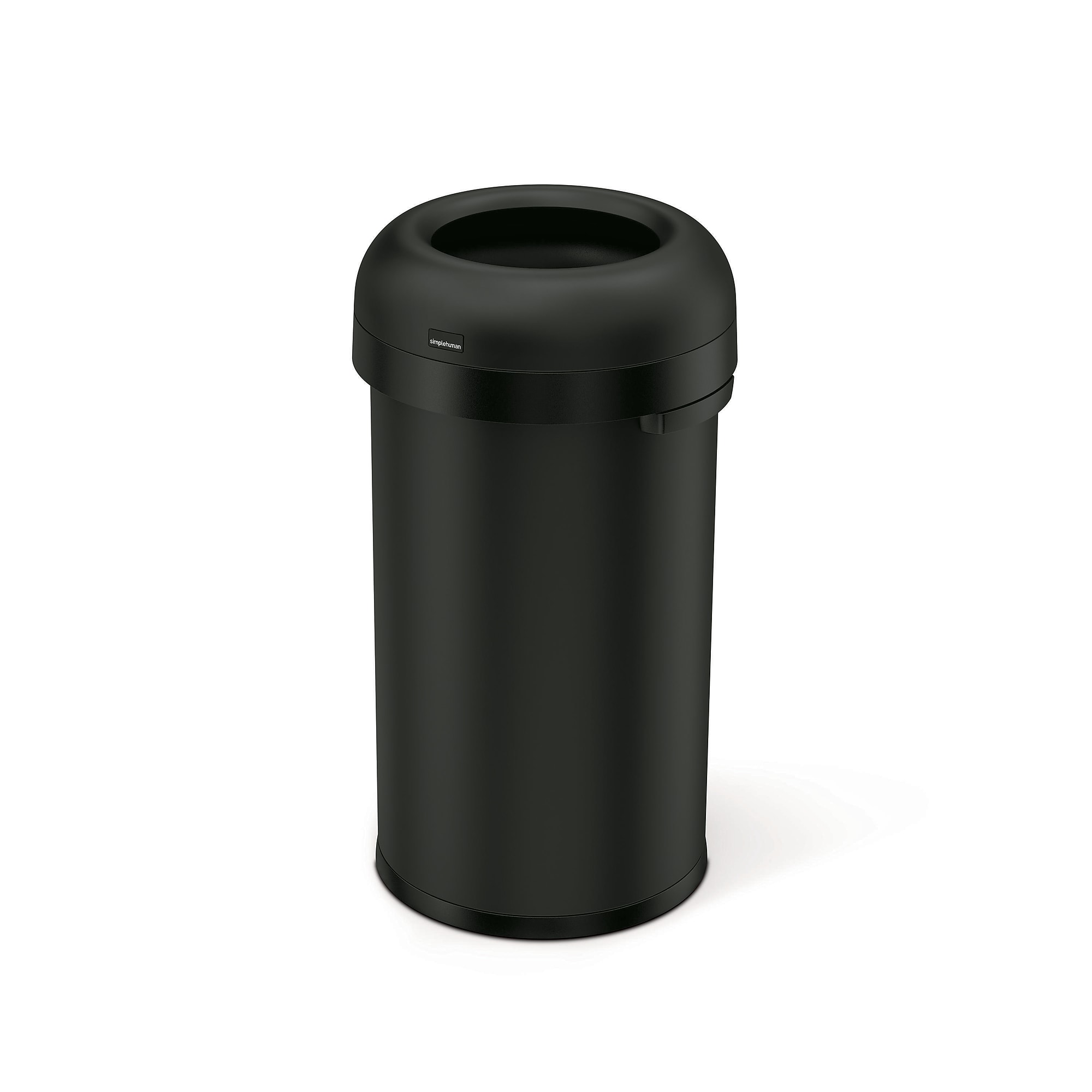 simplehuman Commercial Bullet Steel Trash Can with Open Lid, 16 Gallon, Matte Black (CW1496) Sansujyuku sansujyuku.com