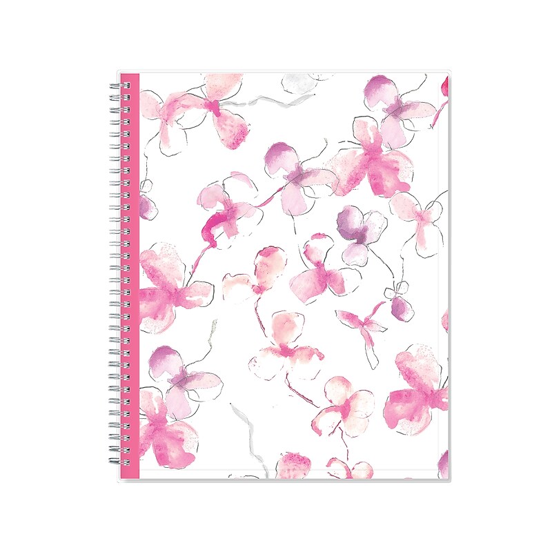 2024 Blue Sky Orchid 8.5" x 11" Weekly & Monthly Planner, Pink/White (137268-24) image 1