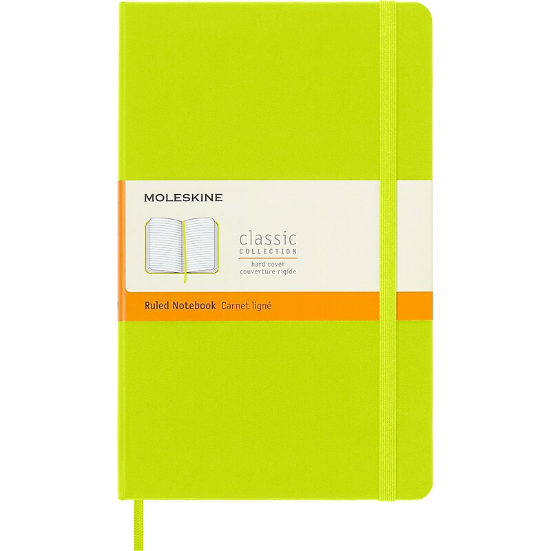 Moleskine Classic Collection 1-Subject Professional Notebooks, 5" x 8.25", Narrow Ruled, 240 Sheets, Lemon Green (850871) image 1